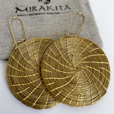 Golden Grass Mandala Earrings