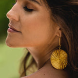 Golden Grass Mandala Earrings